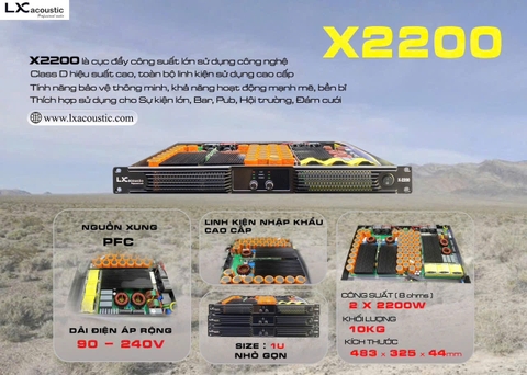CỤC ĐẨY 2 KÊNH LX ACOUSTIC X2200