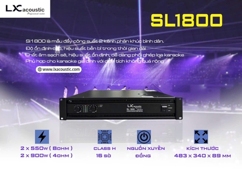 CỤC ĐẨY 2 KÊNH LX ACOUSTIC SL1800