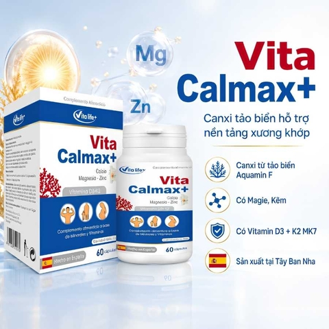 Vita Calmax+ – Canxi tảo biển hỗ trợ nền tảng xương khớp và cơ bắp