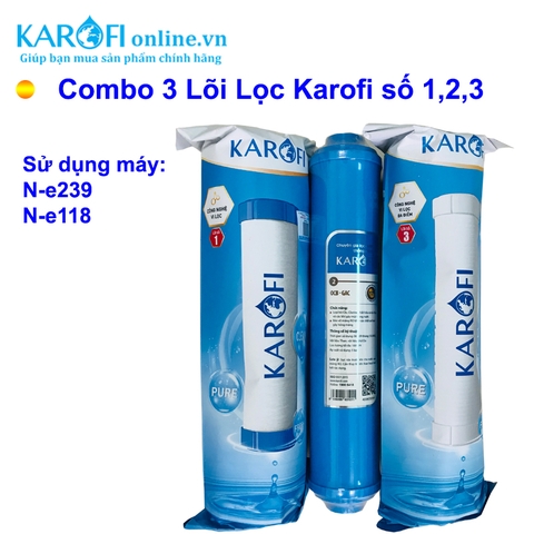 COMBO 3 LÕI LỌC KAROFI SỐ 1,2,3
