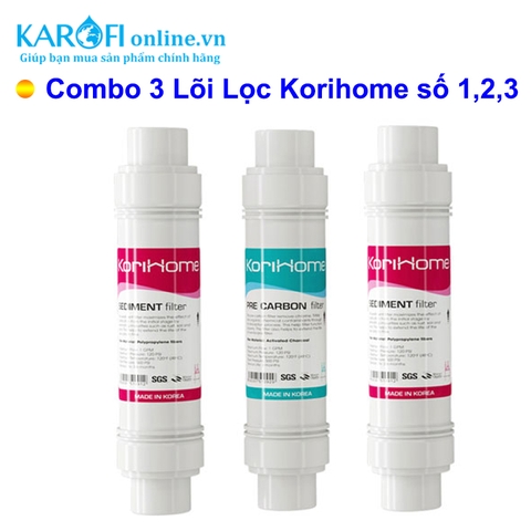 COMBO 3 LÕI LỌC KORIHOME SỐ 1,2,3