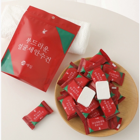 KHĂN GIẤY NÉN MINI ( MÀU ĐỎ)