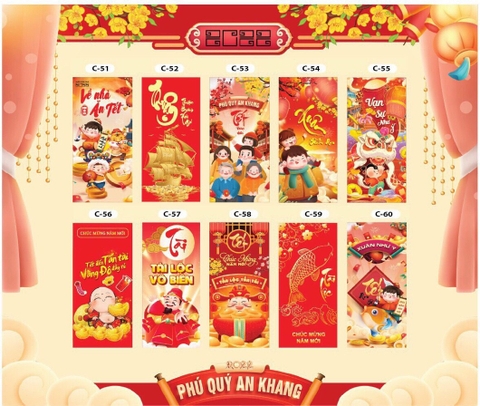 COMBO 10 XẤP BAO LÌ XÌ ĐỦ MẪU