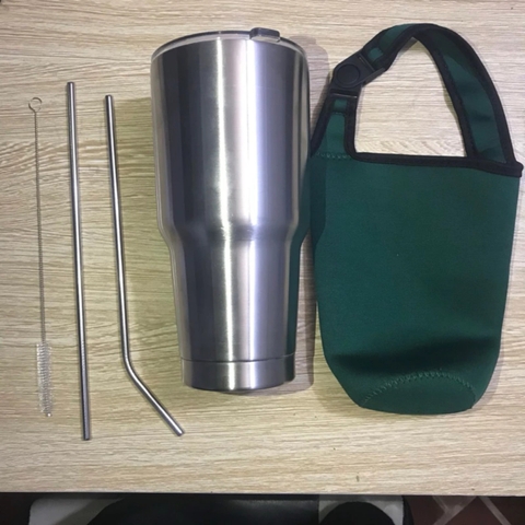 LY NHIỆT 900ML + TÚI ĐỰNG + ỐNG HÚT