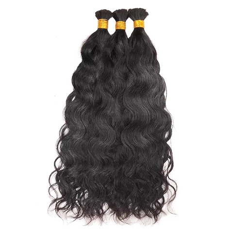 Raw Hair Bulk Natural Wavy Natural Black Item code: ZNBUI003