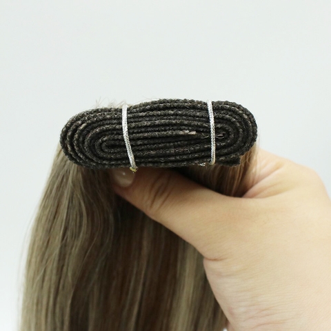 Flat Weft Hair Double drawn Mixed color Brown