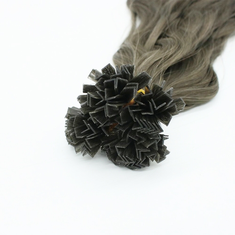 Keratin V-Tip Hair Double drawn Gray Brown