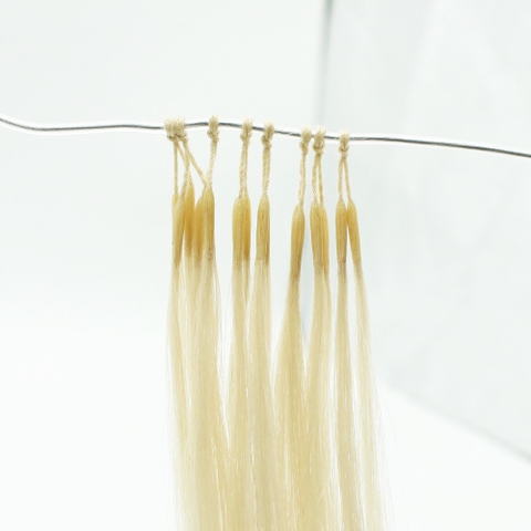 I Tip Hair With Cotton thread Double drawn Light blonde