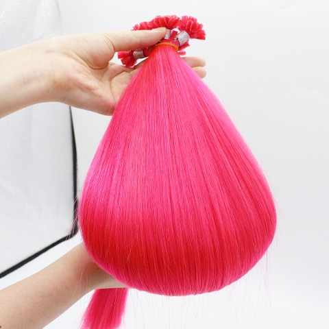 U Tip Hair Super Double drawn Pink