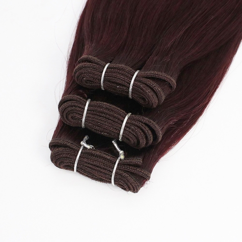 Machine Weft Hair Double drawn Pink Purple