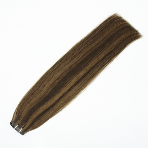 Roll Tape in Hair Extension Double drawn Mixed color Brown