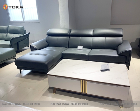 Sofa góc da cho phòng khách nhỏ mẫu mới nhất 2022