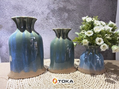 Lọ hoa gốm sứ cao cấp hoa văn hình tổ ong ASA S2