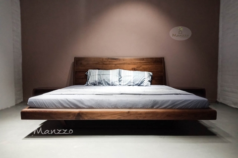 Giường ngủ bay GN-131 gỗ óc chó