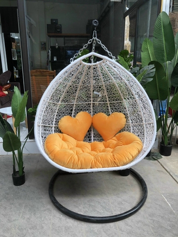 Xích đu đôi đan rối mây nhựa