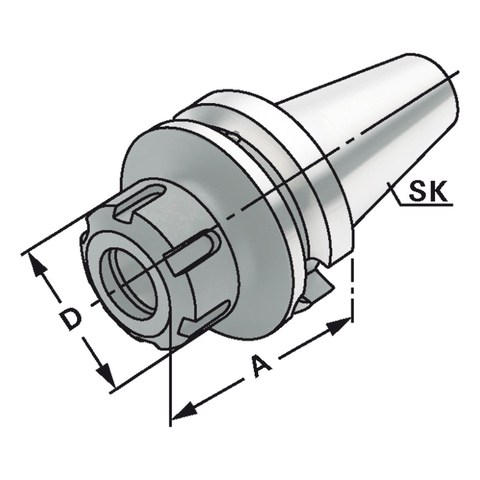 Bầu kẹp BT30(dùng cellet ER25)