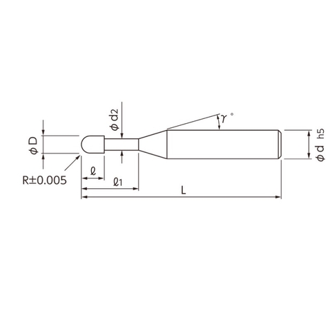 Dao phay cầu R1.5x6/8- NS Tool MRBH230 - Gia công sau nhiệt