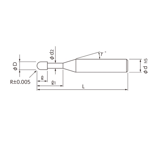 Dao phay cầu R1.25x20- NS Tool MRBH230 - Gia công sau nhiệt
