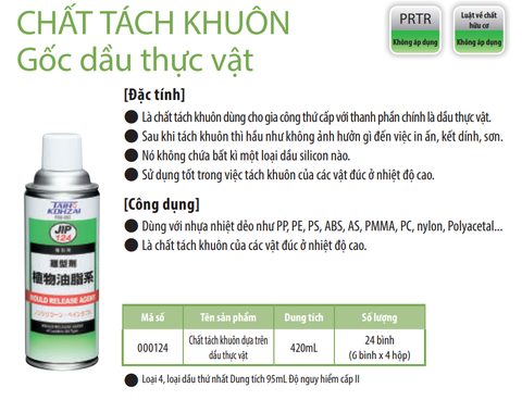 Dung dịch chống dính sản phẩm trên khuôn JIP124