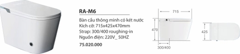 Bàn cầu thông minh có két nước RA-M6