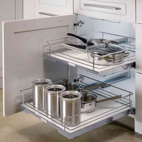 Giá kéo lọt lòng, cửa bản lề rộng Kessebohmer 600mm 540.26.667