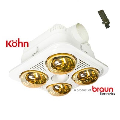 Đèn sưởi âm trần Braun BU04GR- Chế độ điều khiển từ xa