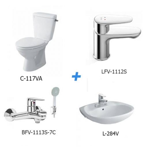 Combo thiết bị vệ sinh Inax inax C-117VA＋L-284V + LFV-1112S + BFV-1113S-7C