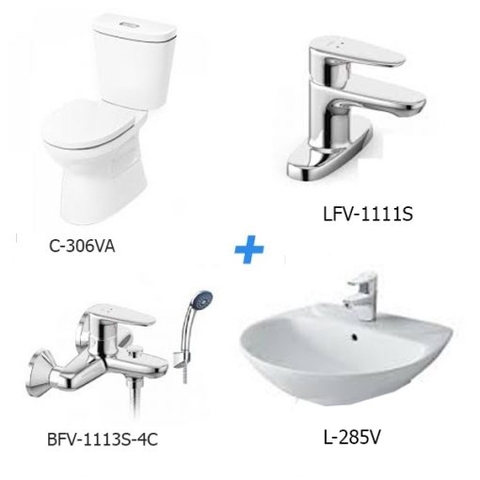 Combo thiết bị vệ sinh Inax C-306VA＋L-285V+LFV-1111S+BFV-1113S-4C