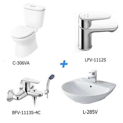 Combo thiết bị vệ sinh Inax C-306VA＋L-285V+LFV-1112S+BFV-1113S-4C