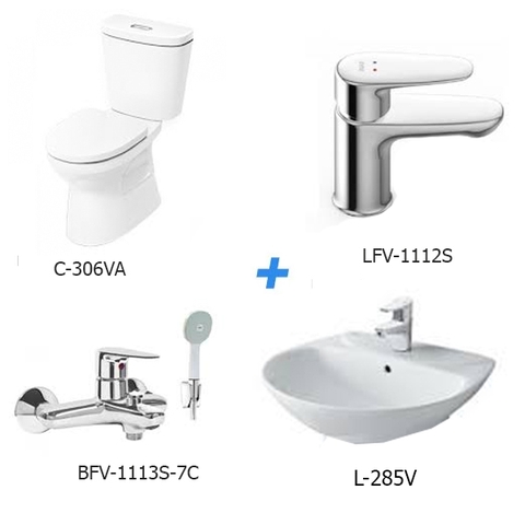 Combo thiết bị vệ sinh Inax C-306VA＋L-285V+LFV-1112S+BFV-1113S-7C