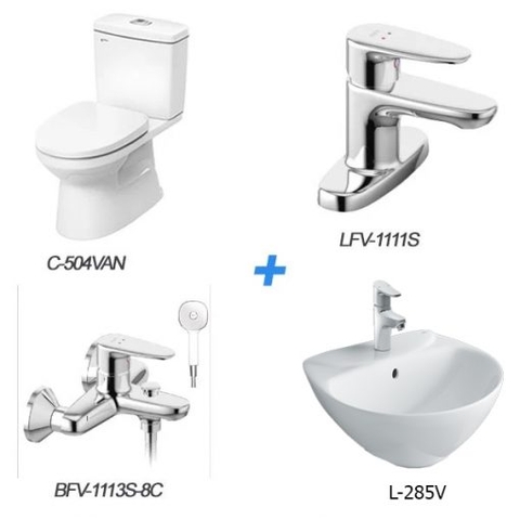 Combo thiết bị vệ sinh Inax C-504VAN＋L-285V+LFV-1111S+BFV-1113S-8C