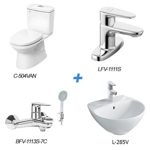 Combo thiết bị vệ sinh Inax C-504VAN＋L-285V+LFV-1111S+BFV-1113S-7C