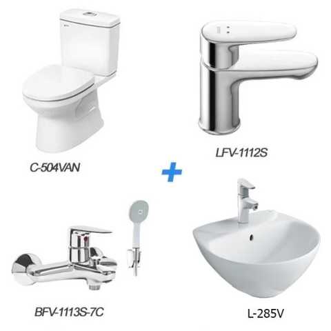 Combo thiết bị vệ sinh Inax C-504VAN＋L-285V+LFV-1112S+BFV-1113S-7C