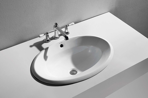 Chậu rửa lavabo Bravat C22218W-ENG âm bàn