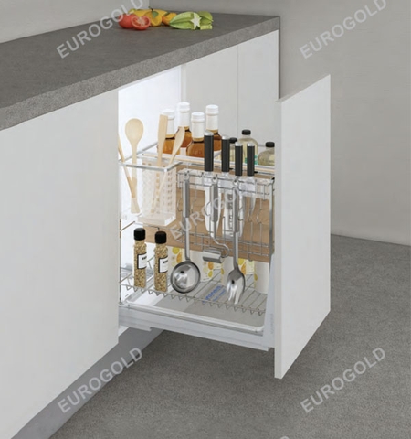 Giá dao thớt inox nan vuông mạ crom ray giảm chấn EUROGOLD ERO2020B