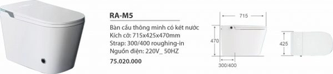 Bàn cầu thông minh có két nước RA-M5