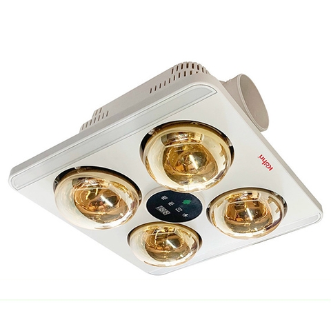Đèn sưởi 4 bóng kết hợp quạt thông gió âm trần Braun Kohn BU06G (Công tắc)