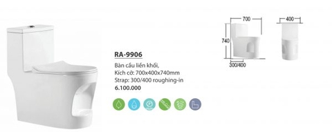 Bàn cầu liền khối RA-9906