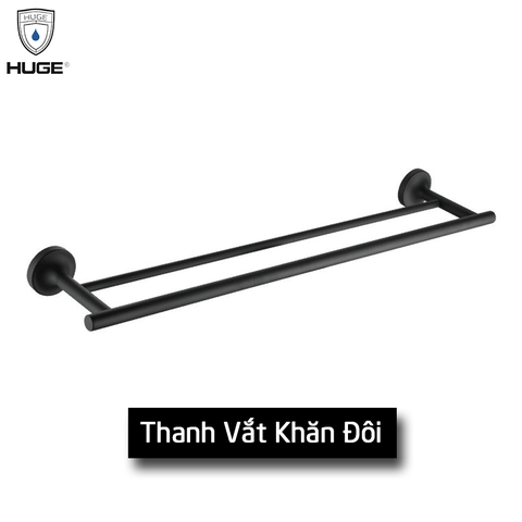 Thanh vắt khăn đôi Huge 𝑚𝑎𝑡𝑡𝑒 𝑏𝑙𝑎𝑐𝑘 H-B1739AB