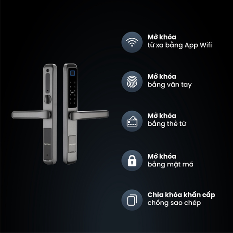 Khóa vân tay cửa nhôm FS6800 Grey