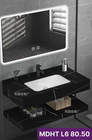 (Nhận KT theo yêu cầu) Bàn Đá 2 Tầng Chống Xước Màu Đen M01