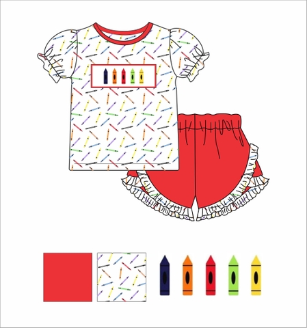 Girl smocked set for Back to school R51