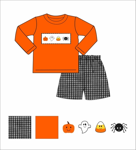 Boy smocked set for Halloween R56