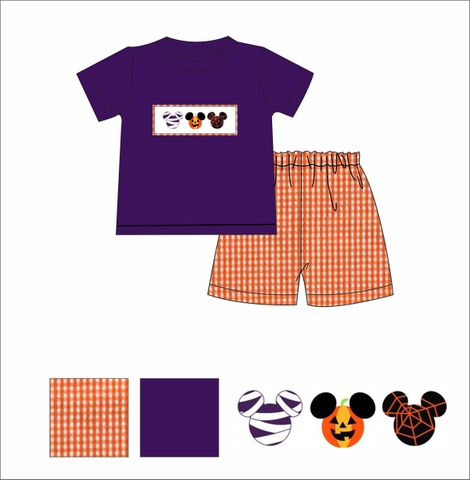 Boy smocked set for Halloween R59