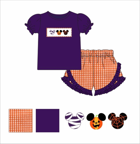 Girl smocked bag for Halloween R61