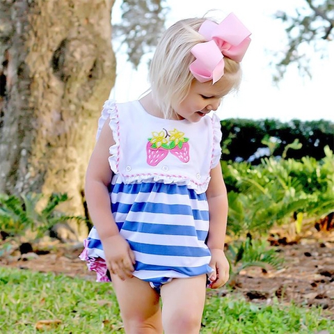 Girl smocked romper
