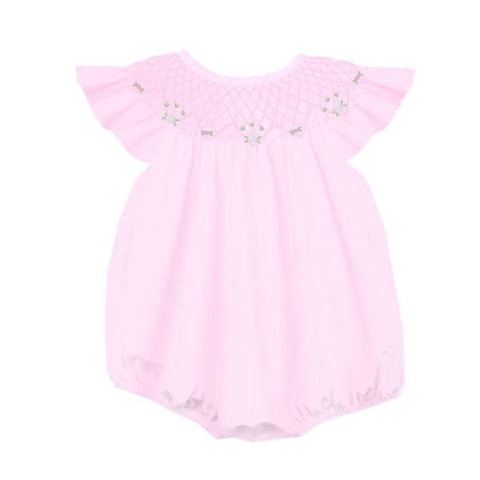 Geometric girl smocked romper W014