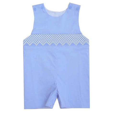 Boy geometric smocked romper W018
