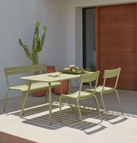 Bộ Bàn Ăn sân vườn LUXEMBOURG 1 bàn - 1 băng - 2 ghế đơn, ghế  không tay