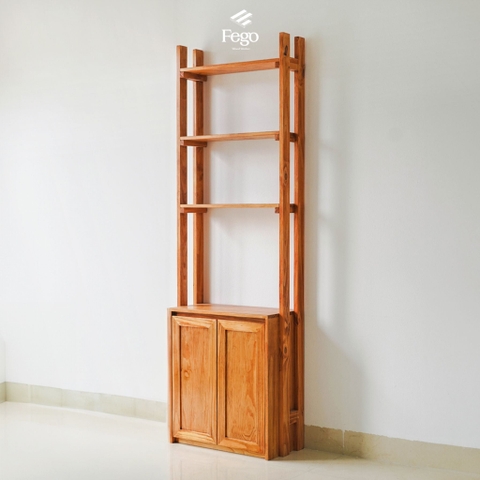 Tủ kệ kết hợp gỗ tự nhiên kiểu